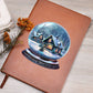 Watercolor Christmas Snow Globe 011 - Vegan Leather Journal