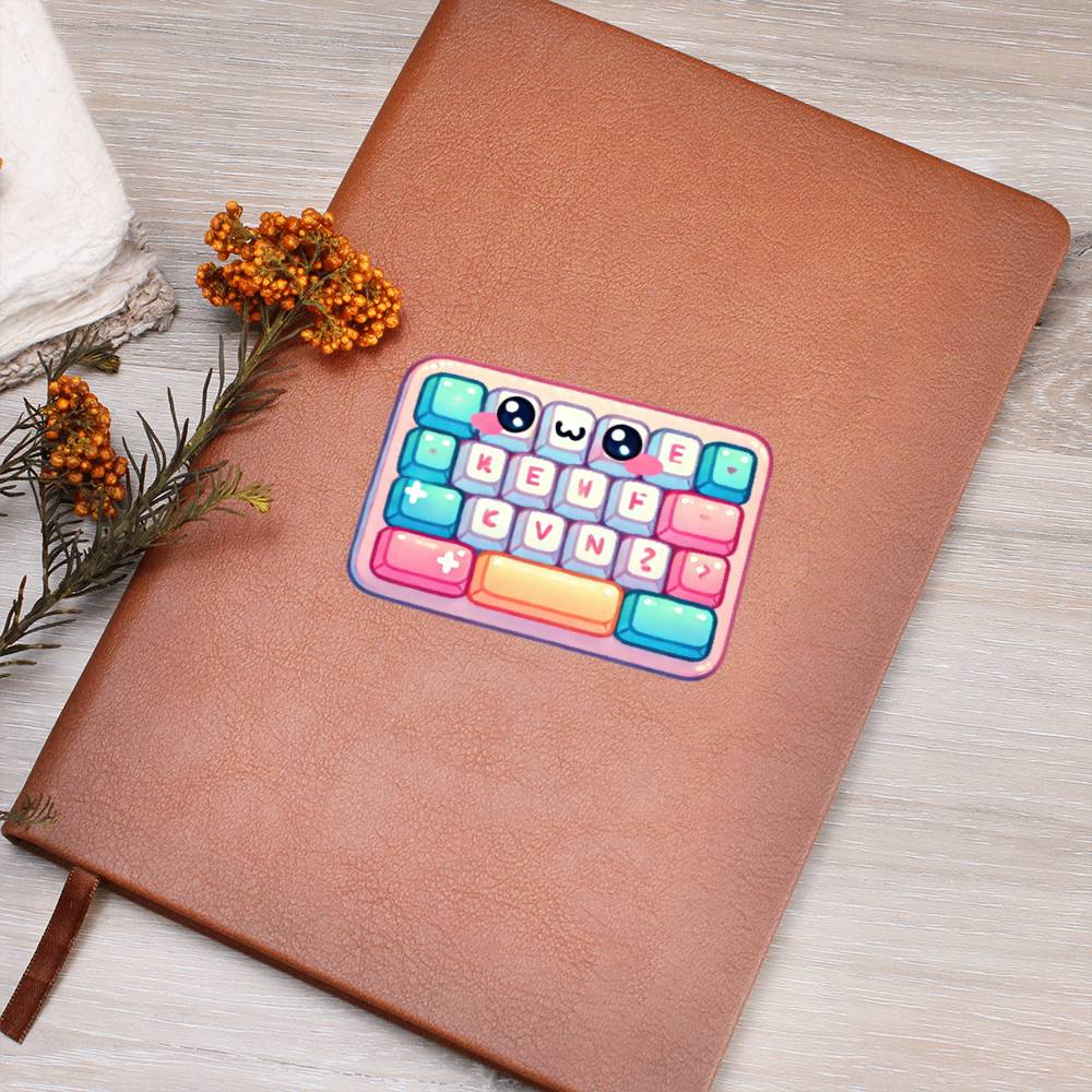 Cute Back to School Sticker 060 - Vegan Leather Journal