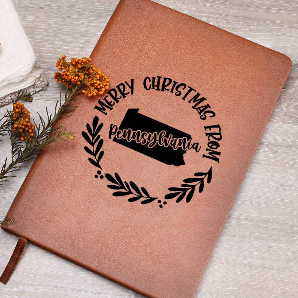 Merry Christmas From Pennsylvania - Vegan Leather Journal