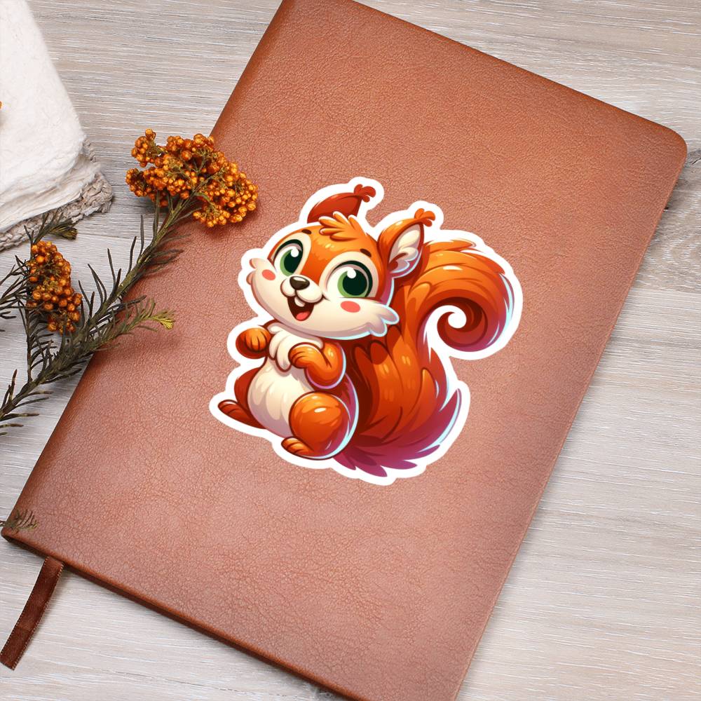 Cute Squirrel sticker 179 - Vegan Leather Journal