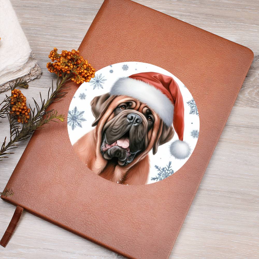 Christmas Dog - Neapolitan Mastiff - Vegan Leather Journal