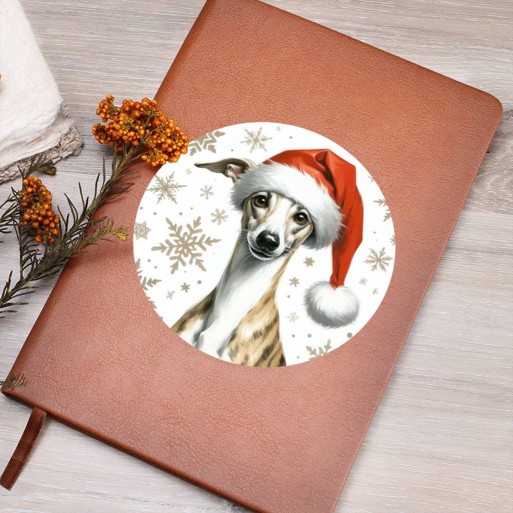 Christmas Dog - Whippet - Vegan Leather Journal