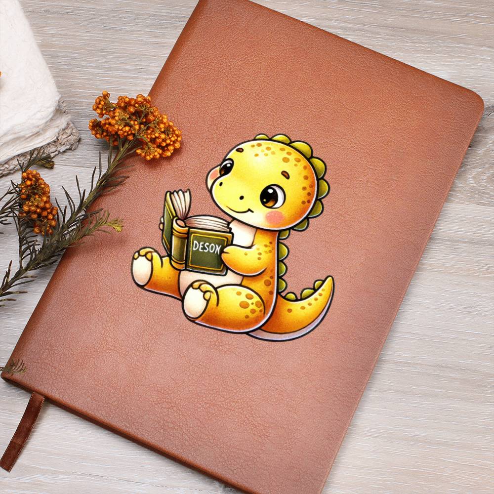 Colorful Baby Dinosaur 060 - Vegan Leather Journal