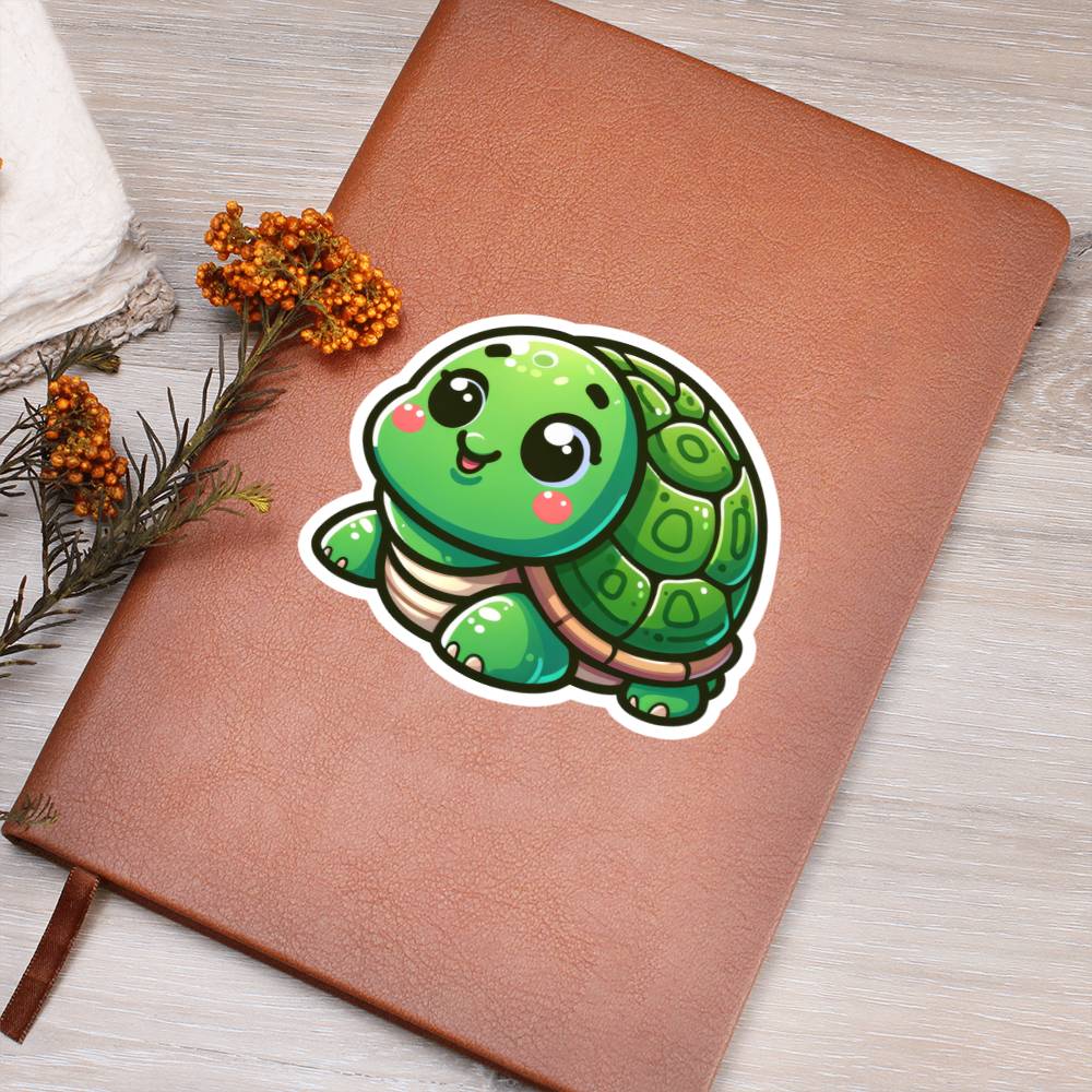 Cute Turtle sticker 202 - Vegan Leather Journal