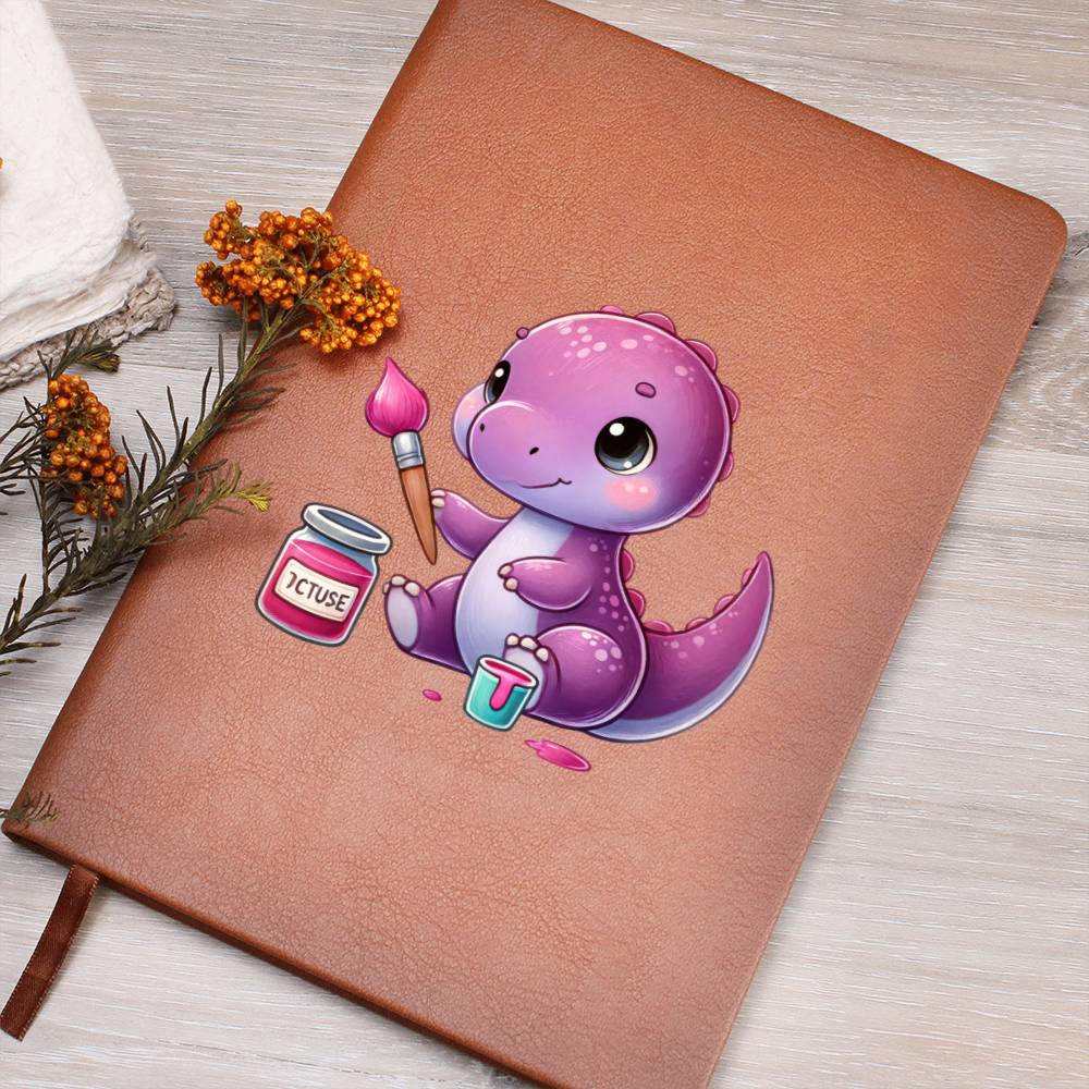 Colorful Baby Dinosaur 049 - Vegan Leather Journal