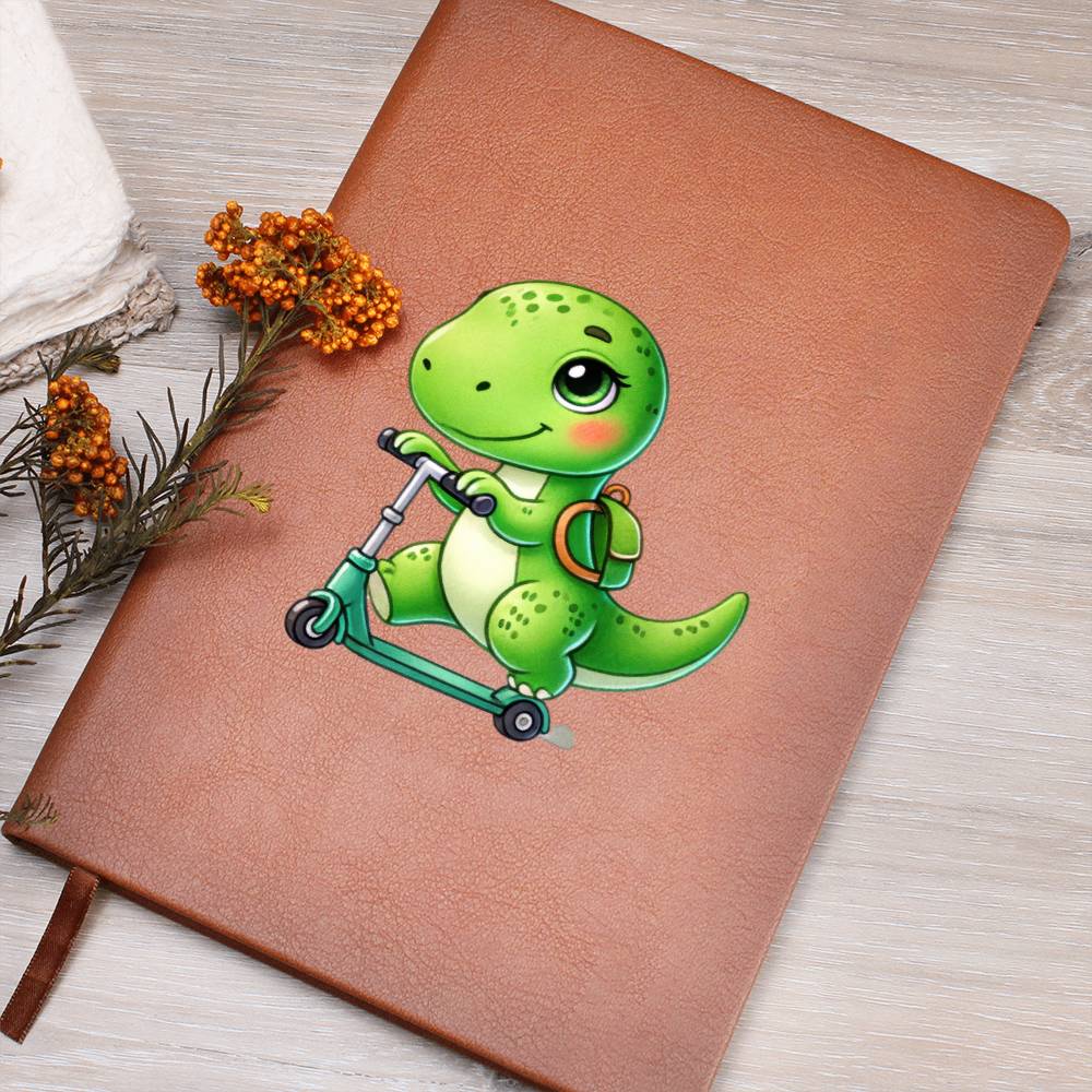 Colorful Baby Dinosaur 034 - Vegan Leather Journal