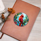 Christmas Red Cardinal Stained Glass Design 026 - Vegan Leather Journal