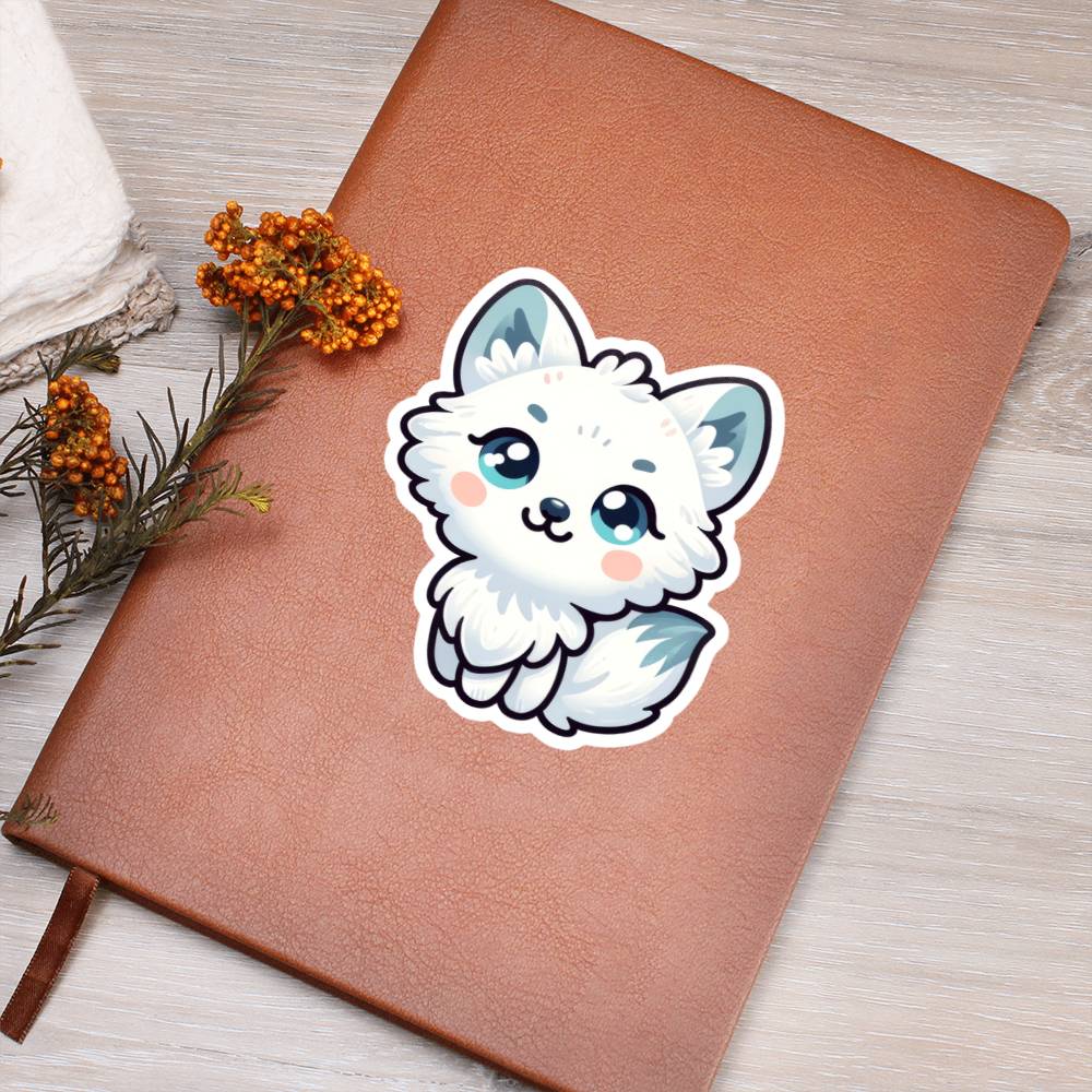 Cute Arctic Fox 06 - Vegan Leather Journal
