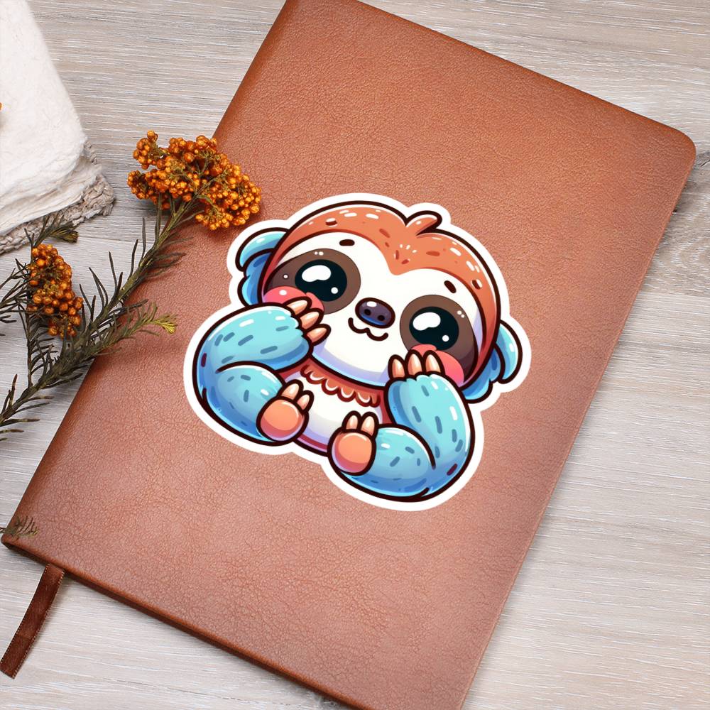 Cute Sloth sticker 169 - Vegan Leather Journal