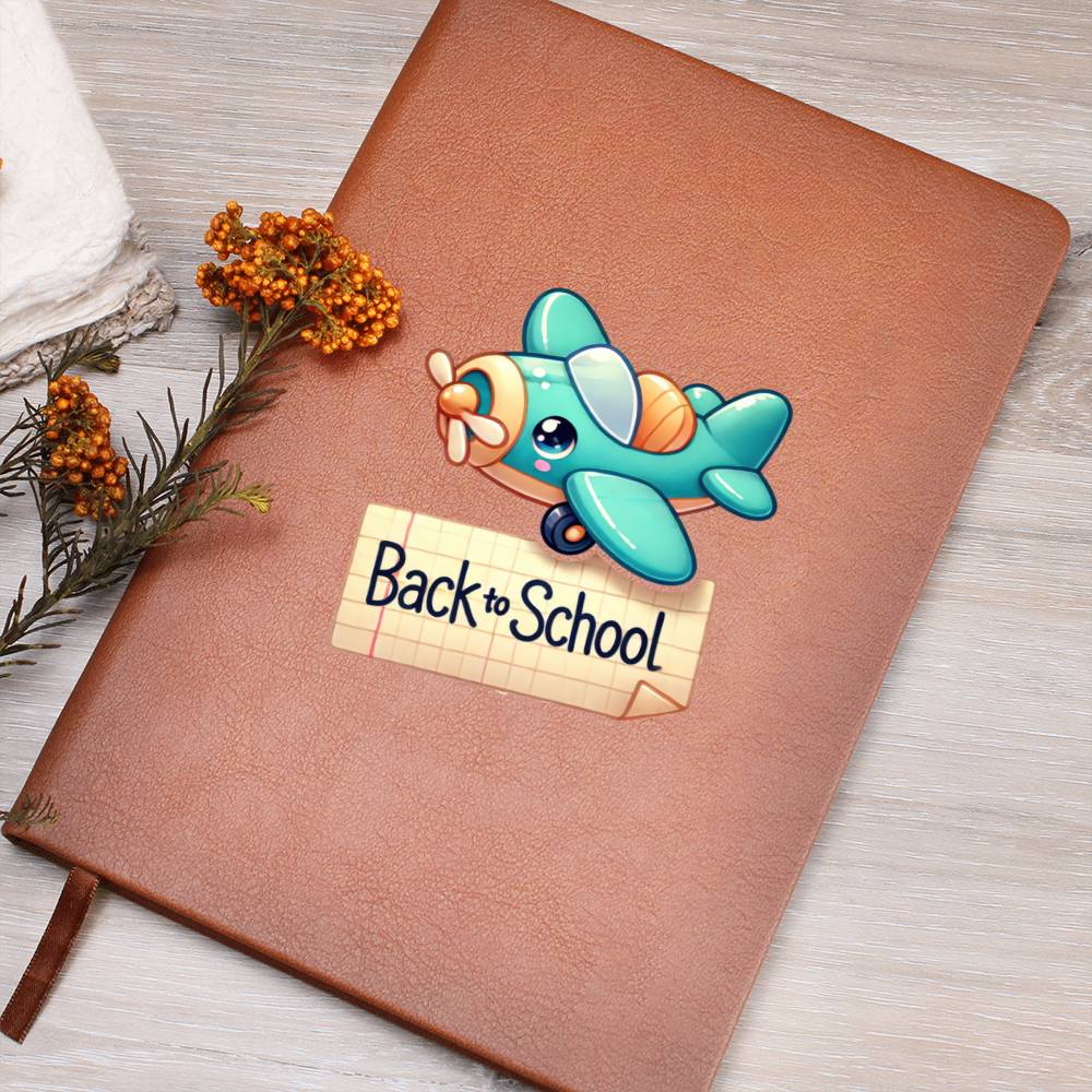 Cute Back to School Sticker 009 - Vegan Leather Journal