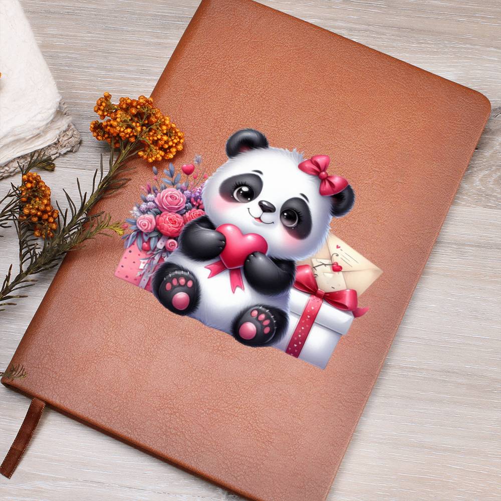 Valentine's Day Panda 012 - Vegan Leather Journal