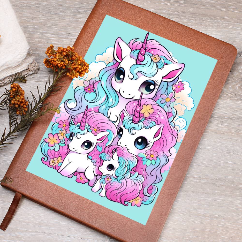 Cute Unicorn 077 - Vegan Leather Journal