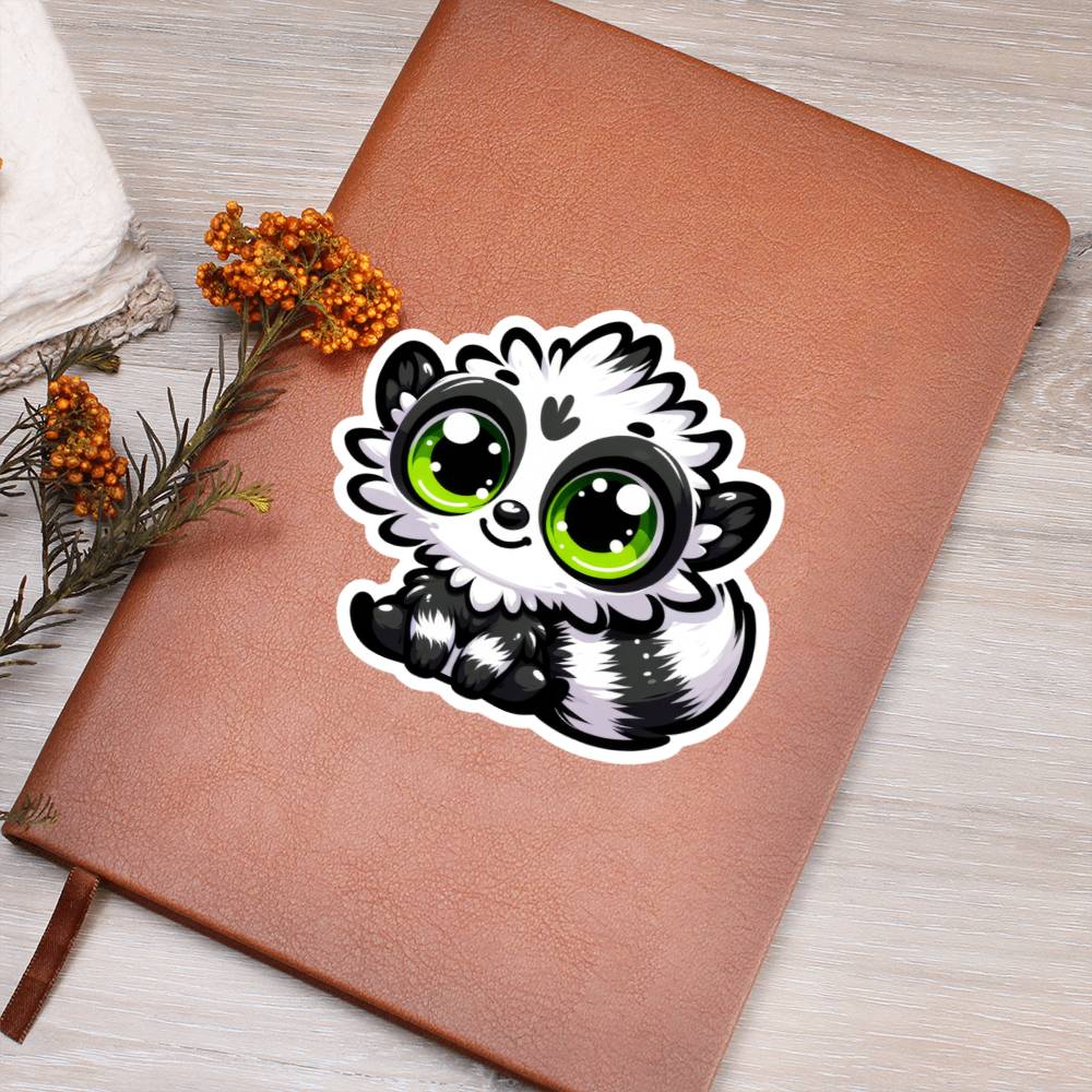 Cute Indri sticker 72 - Vegan Leather Journal