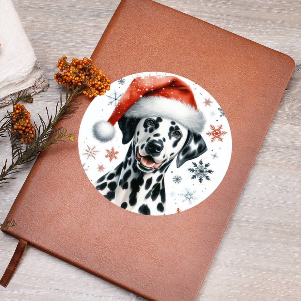 Christmas Dog - Dalmatian - Vegan Leather Journal