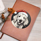 Dog Stained Glass Christmas Design 013 - Vegan Leather Journal