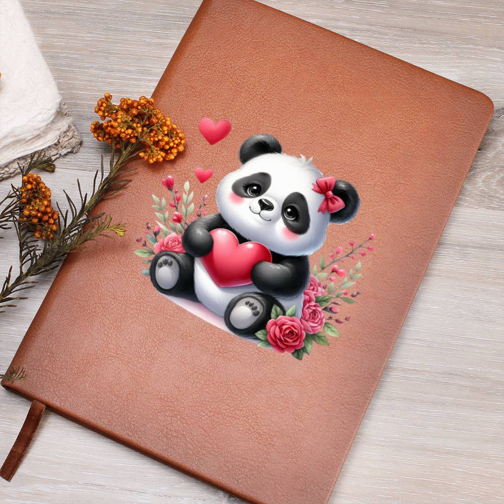 Valentine's Day Panda 019 - Vegan Leather Journal