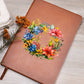 Floral Flower Wreath 033 - Vegan Leather Journal