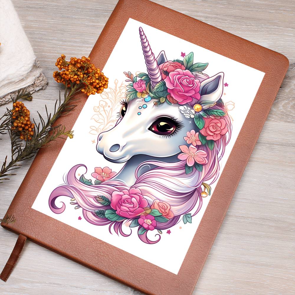 Cute Unicorn 111 - Vegan Leather Journal