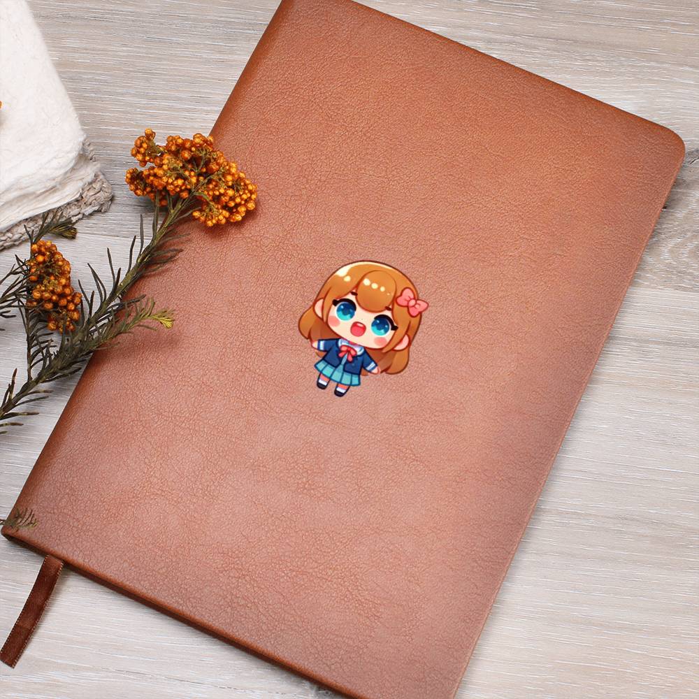 Cute Back to School Sticker 032 - Vegan Leather Journal
