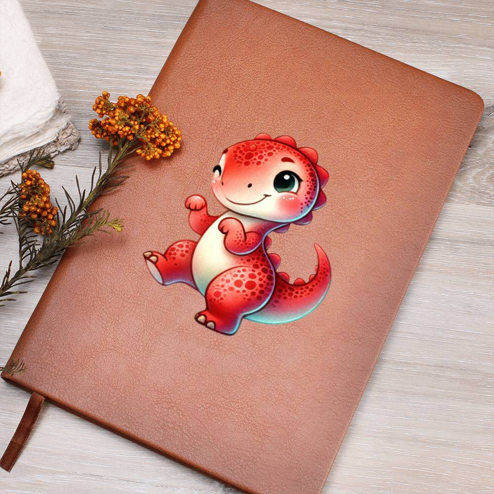 Colorful Baby Dinosaur 074 - Vegan Leather Journal