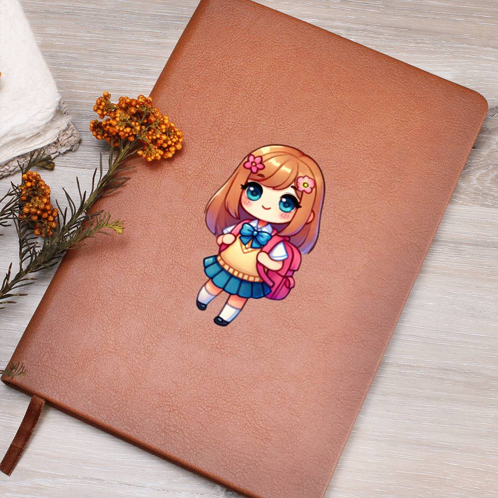 Cute Back to School Sticker 041 - Vegan Leather Journal