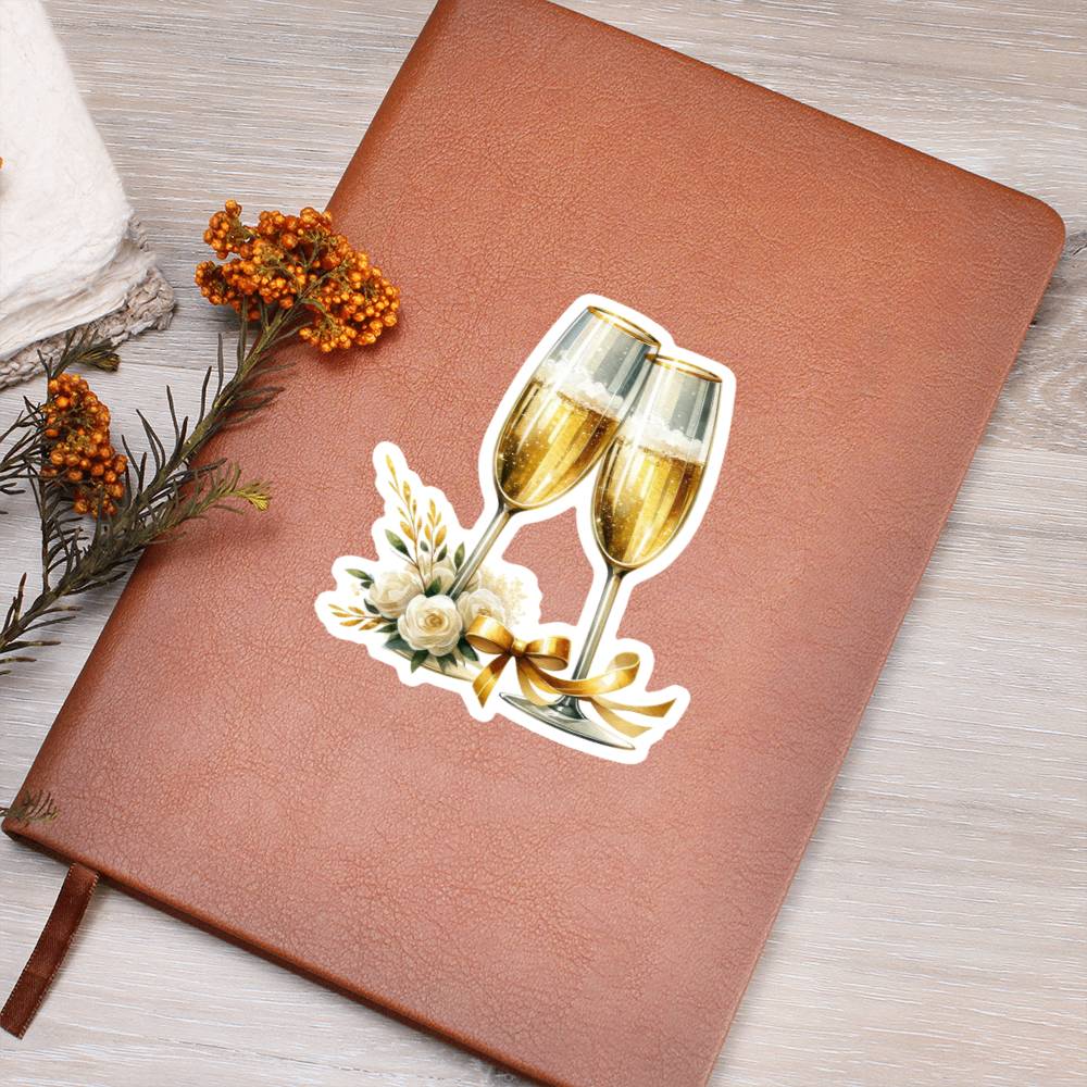 Luxury Wedding Decor Sticker 001 - Vegan Leather Journal