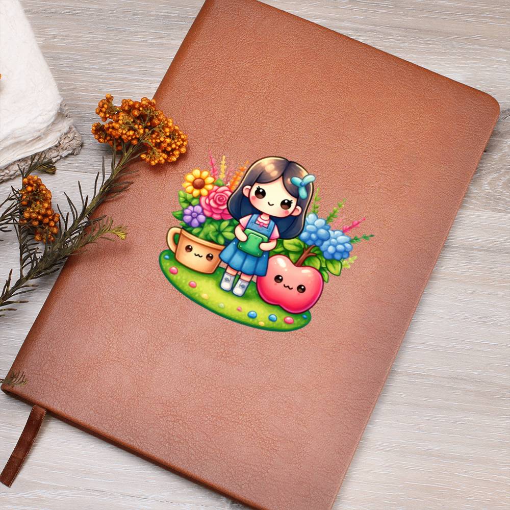 Cute Back to School Sticker 040 - Vegan Leather Journal