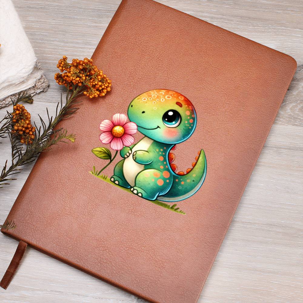 Colorful Baby Dinosaur 009 - Vegan Leather Journal