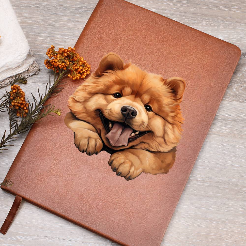 Chow Chow Peeking - Vegan Leather Journal