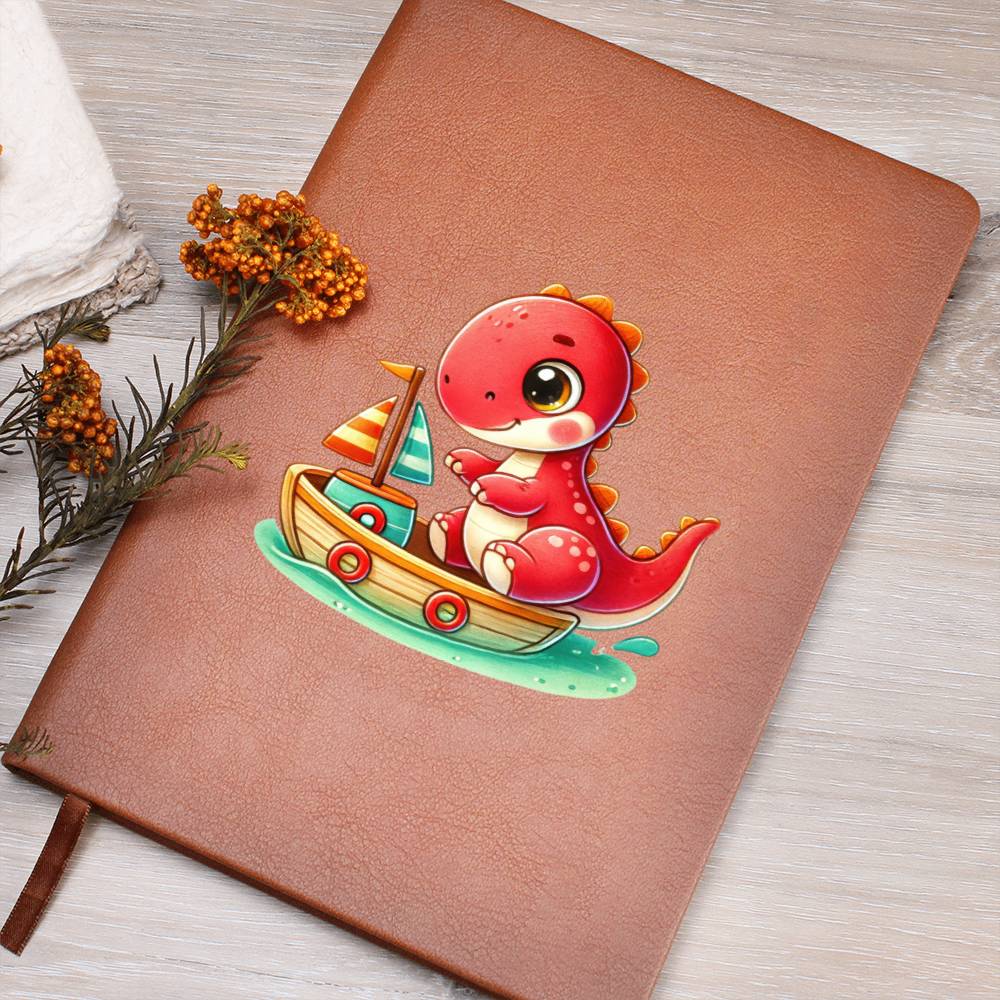 Colorful Baby Dinosaur 029 - Vegan Leather Journal