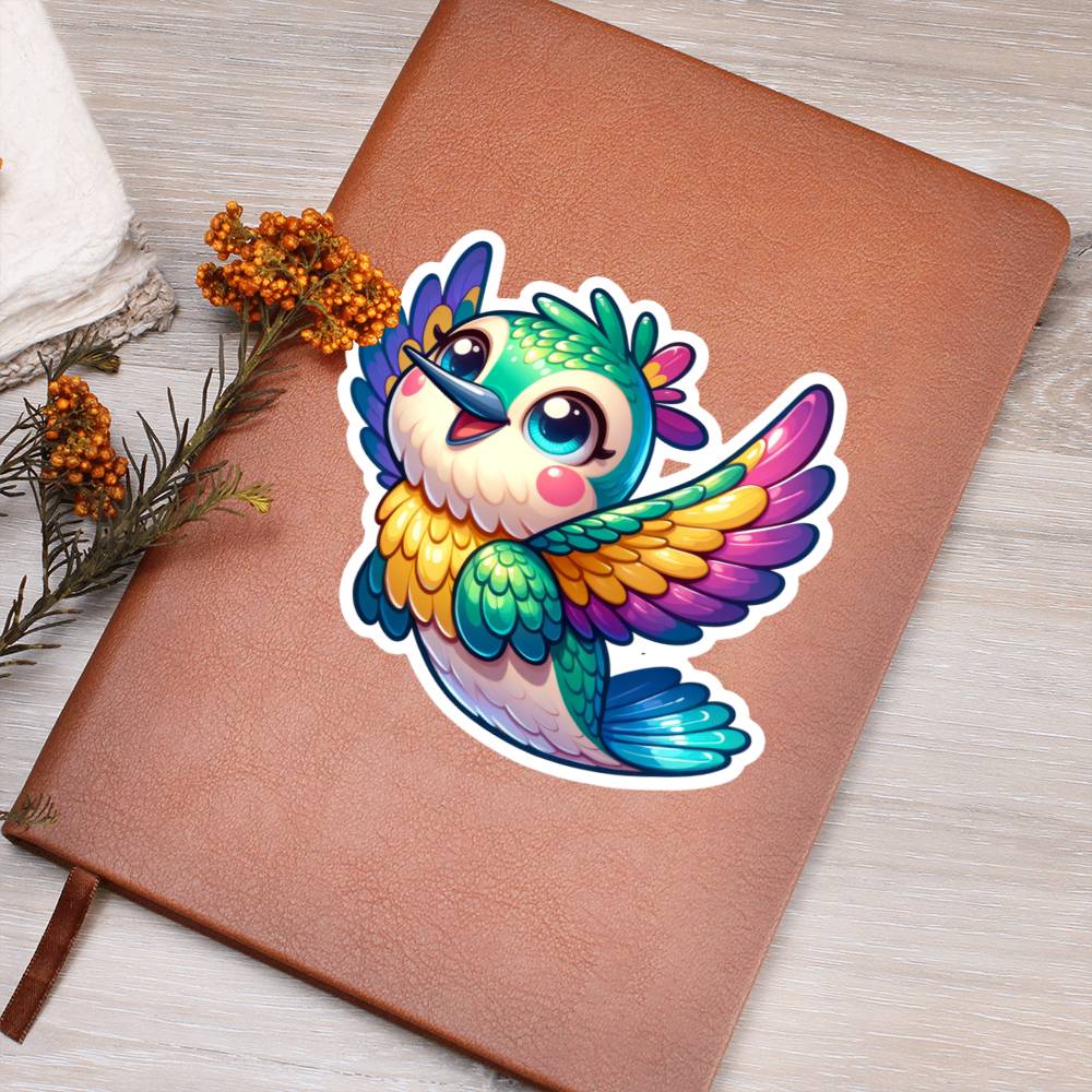 Cute Hummingbird sticker 70 - Vegan Leather Journal