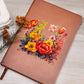 Floral Flower Wreath 058 - Vegan Leather Journal