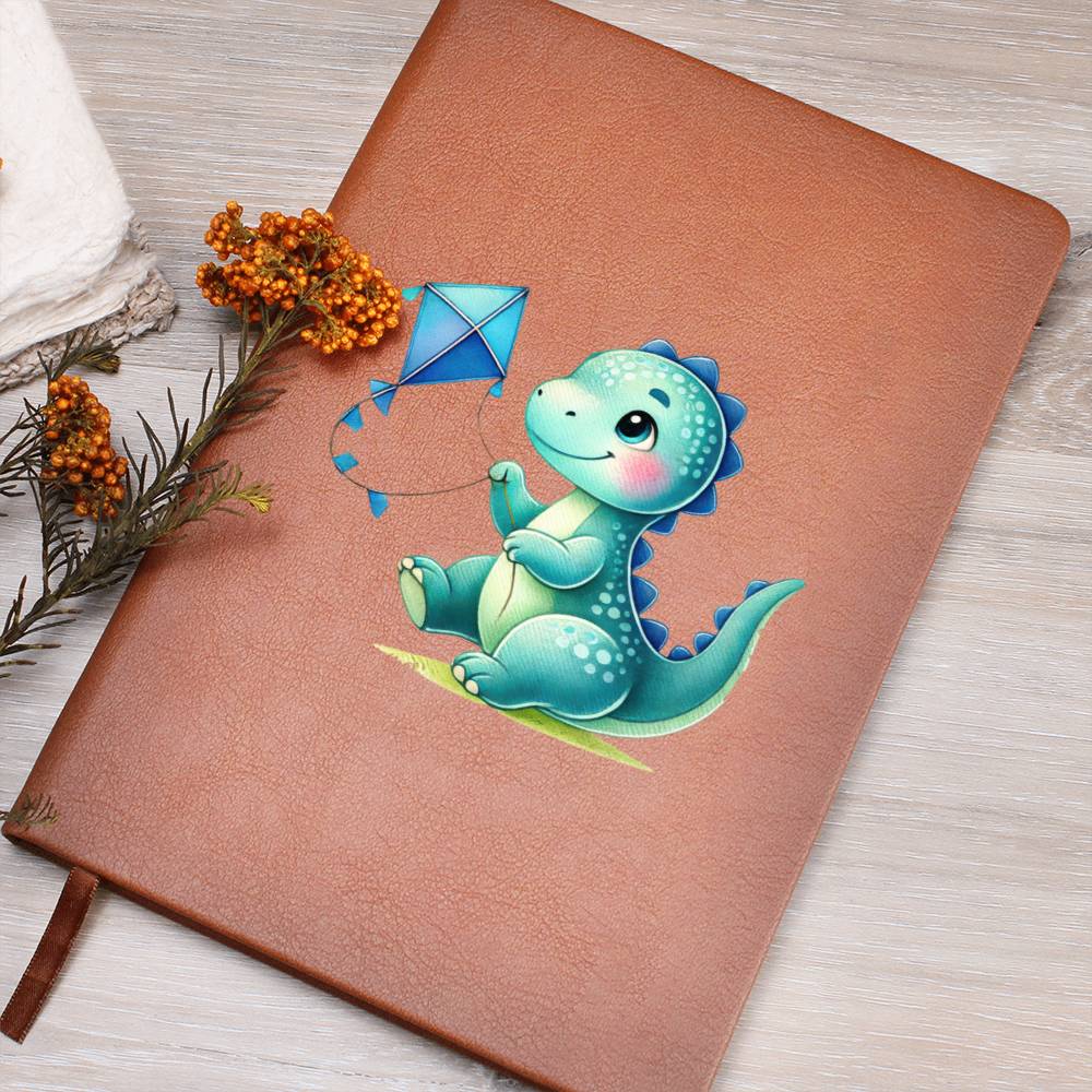 Colorful Baby Dinosaur 033 - Vegan Leather Journal