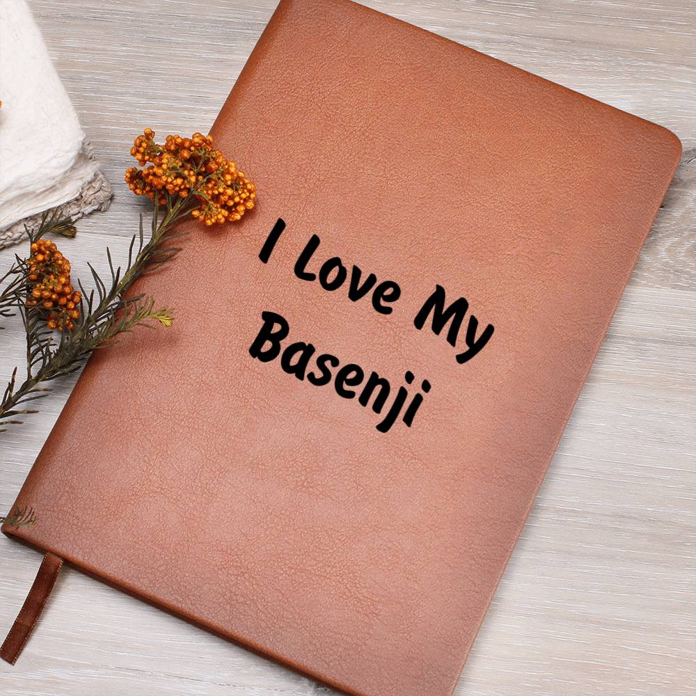Love My Basenji v4 - Vegan Leather Journal