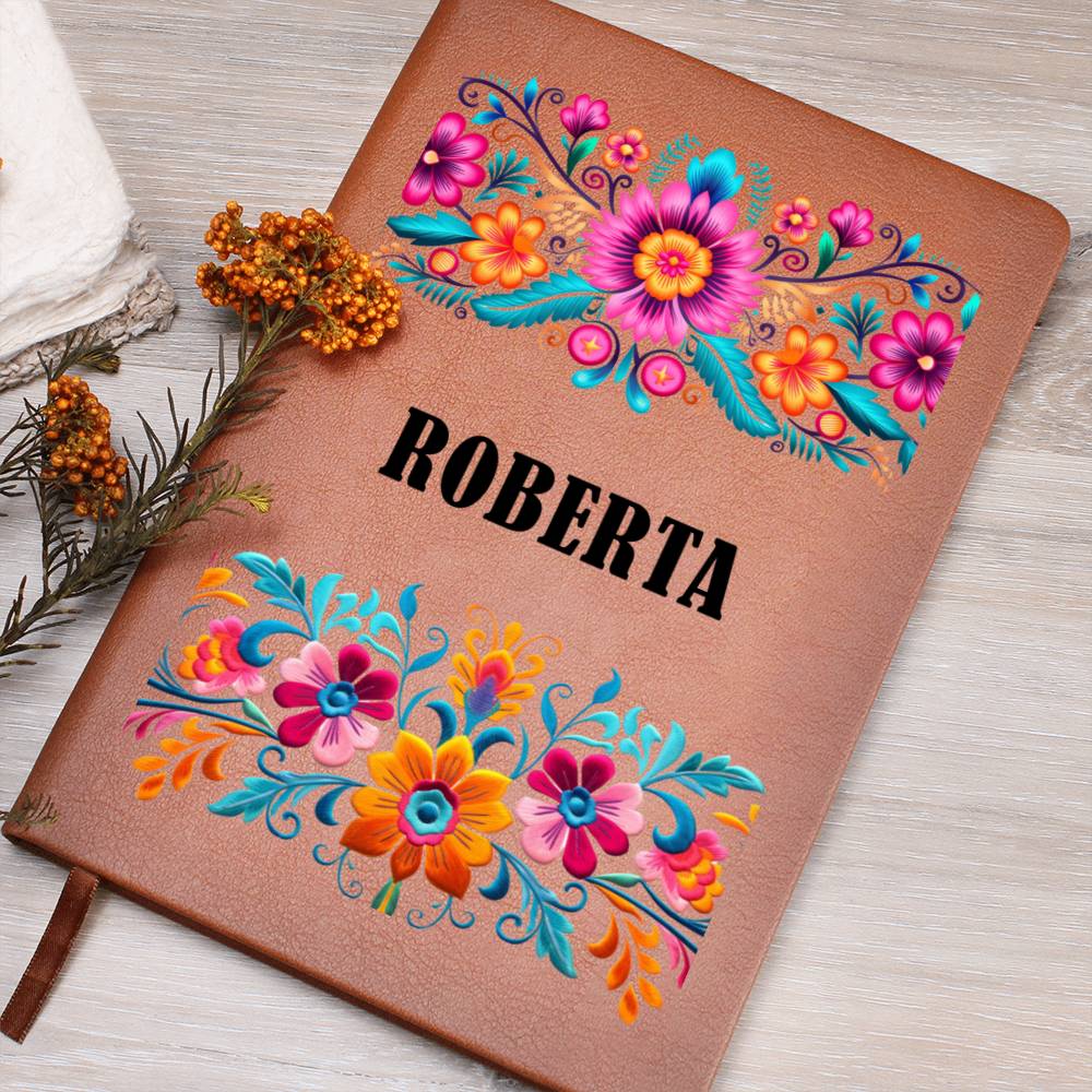 Roberta (Mexican Flowers 1) - Vegan Leather Journal