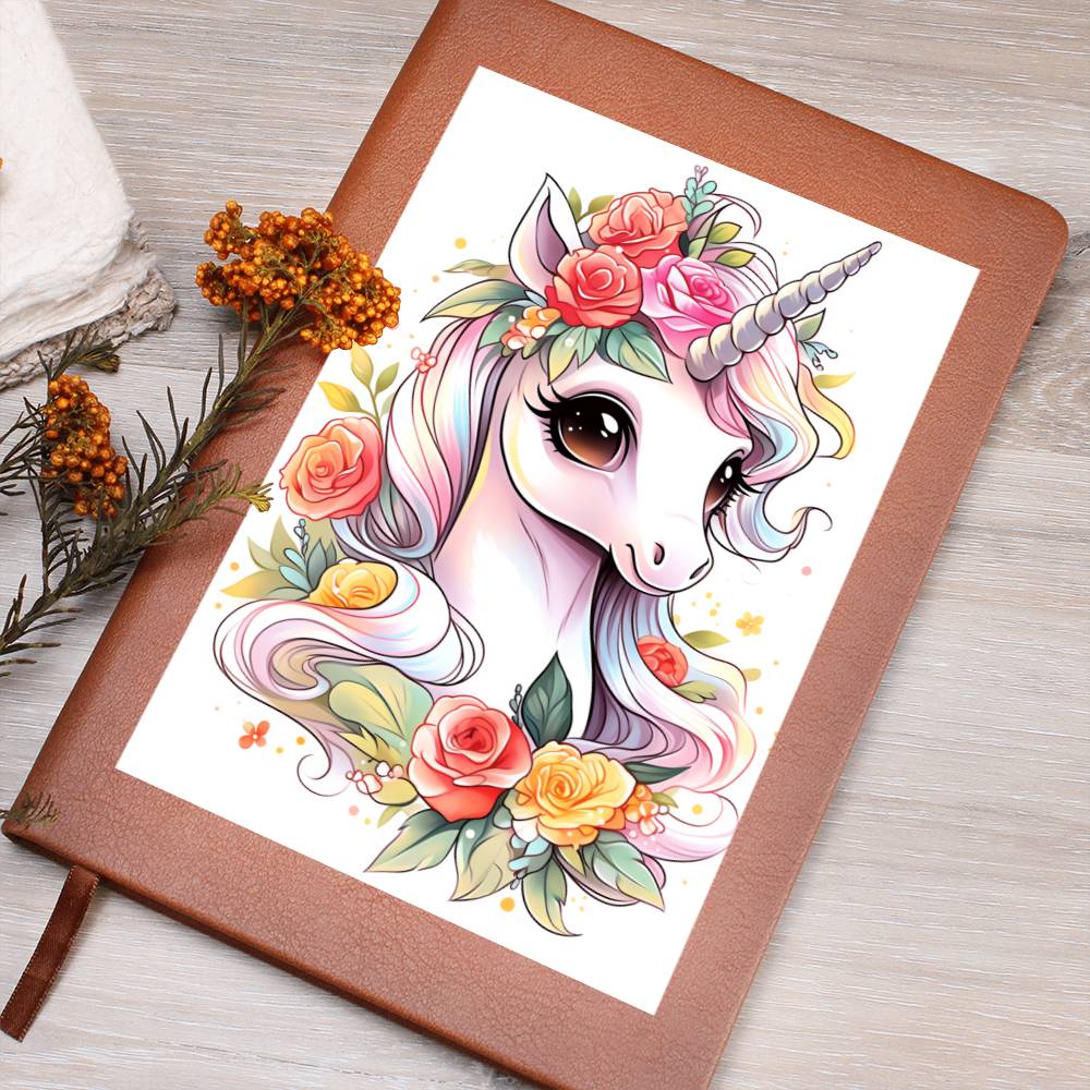 Cute Unicorn 018 - Vegan Leather Journal