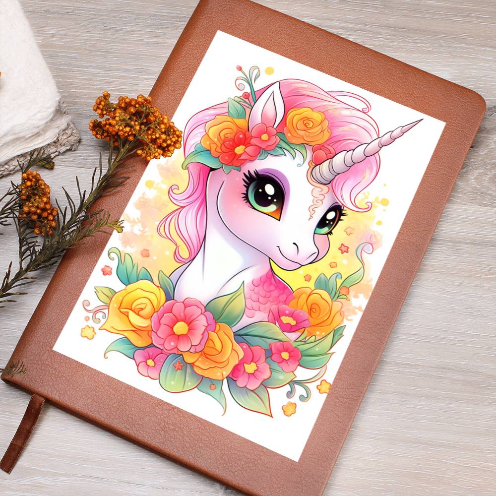 Cute Unicorn 107 - Vegan Leather Journal