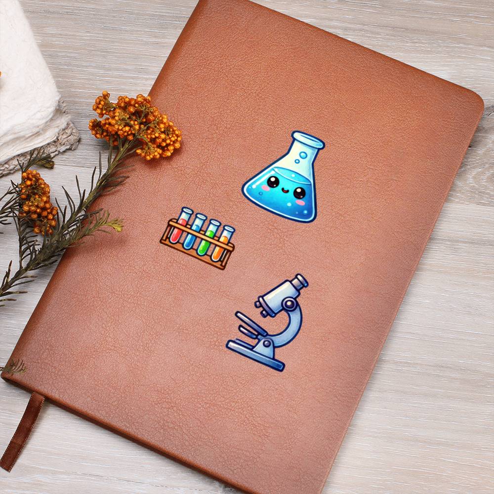 Cute Back to School Sticker 010 - Vegan Leather Journal