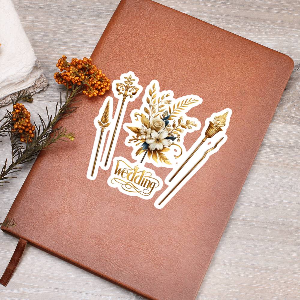 Luxury Wedding Decor Sticker 068 - Vegan Leather Journal