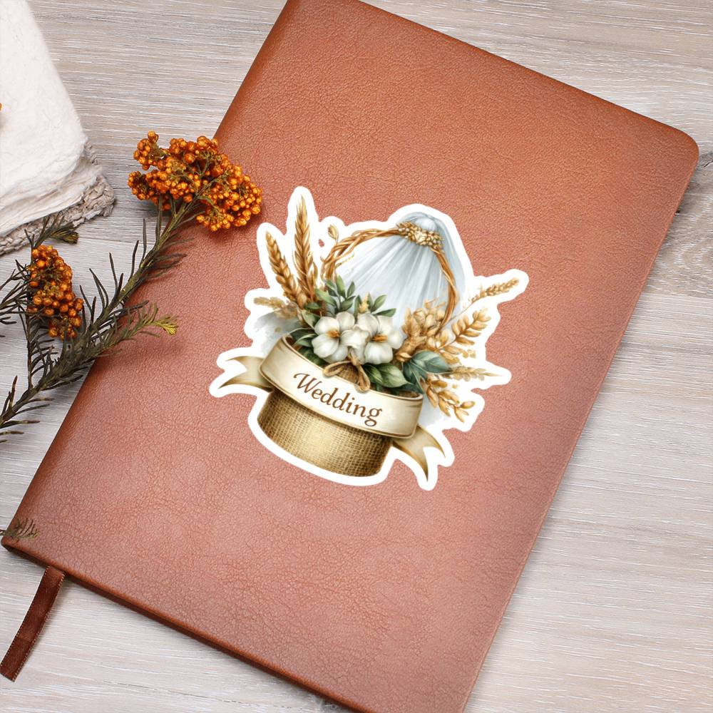 Luxury Wedding Decor Sticker 064 - Vegan Leather Journal