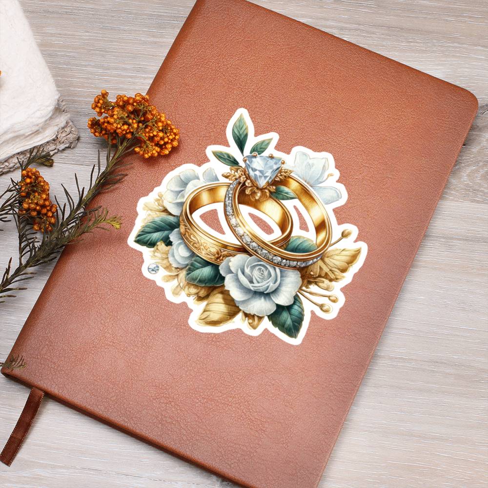 Luxury Wedding Decor Sticker 034 - Vegan Leather Journal