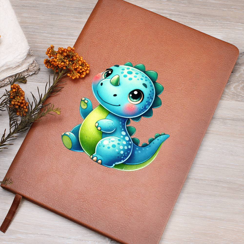 Colorful Baby Dinosaur 062 - Vegan Leather Journal