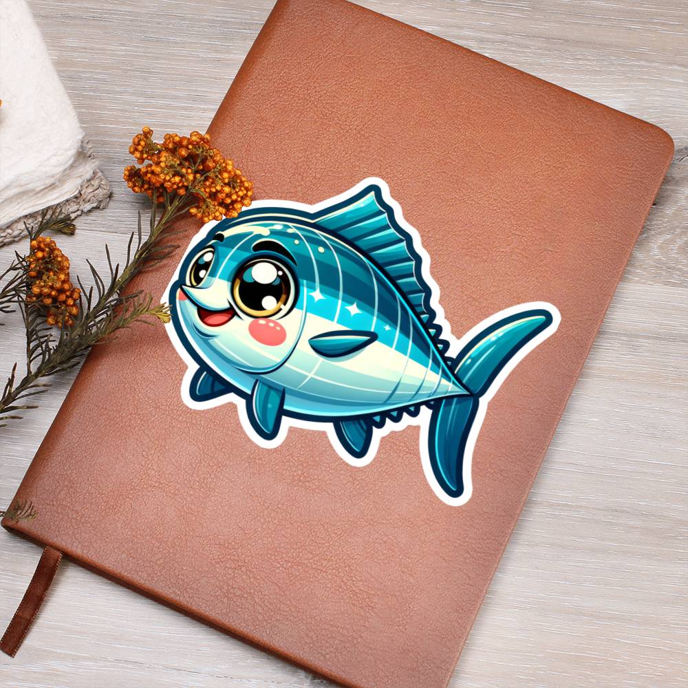 Cute Tuna sticker 199  - Vegan Leather Journal