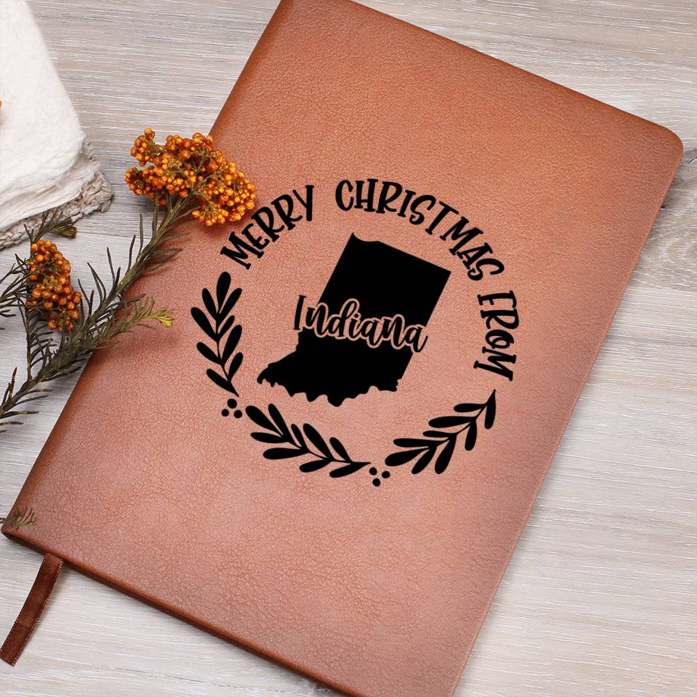 Merry Christmas From Indiana - Vegan Leather Journal