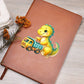 Colorful Baby Dinosaur 106 - Vegan Leather Journal