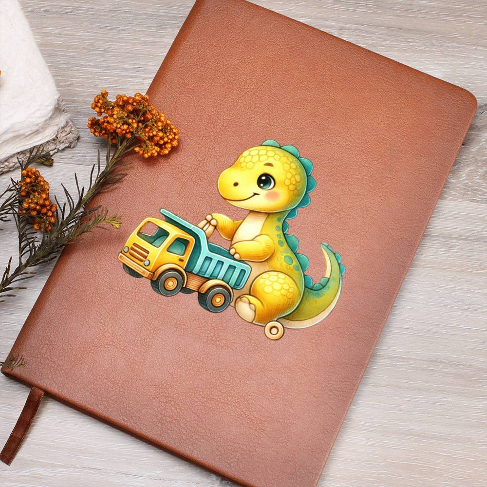 Colorful Baby Dinosaur 106 - Vegan Leather Journal