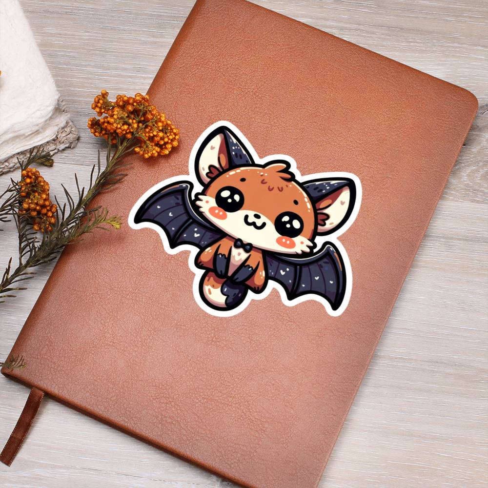 Cute Flying Fox sticker 53 - Vegan Leather Journal