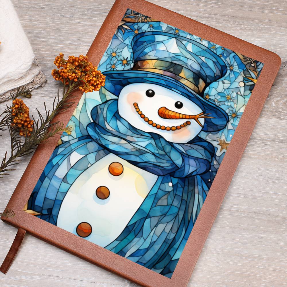 Christmas Stained Glass Design 009 - Vegan Leather Journal