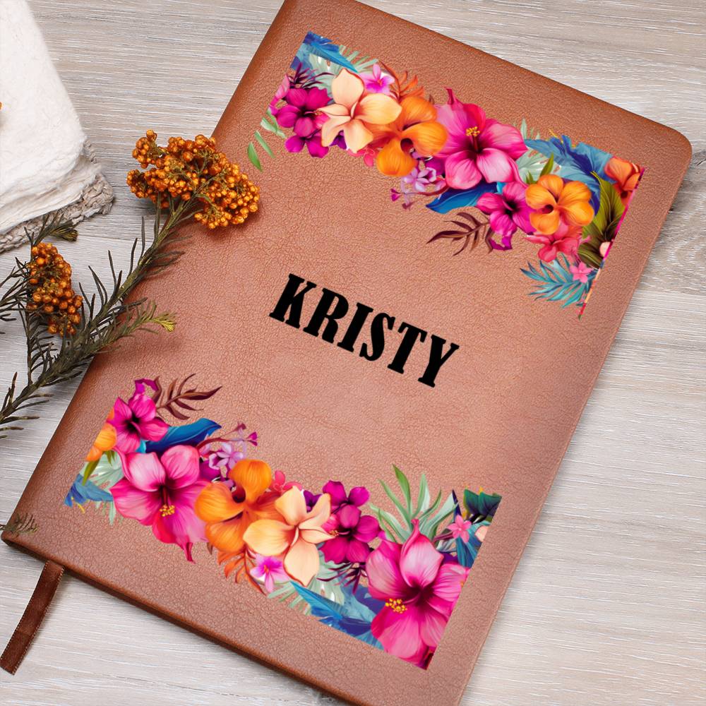Kristy (Tropical Flowers) - Vegan Leather Journal