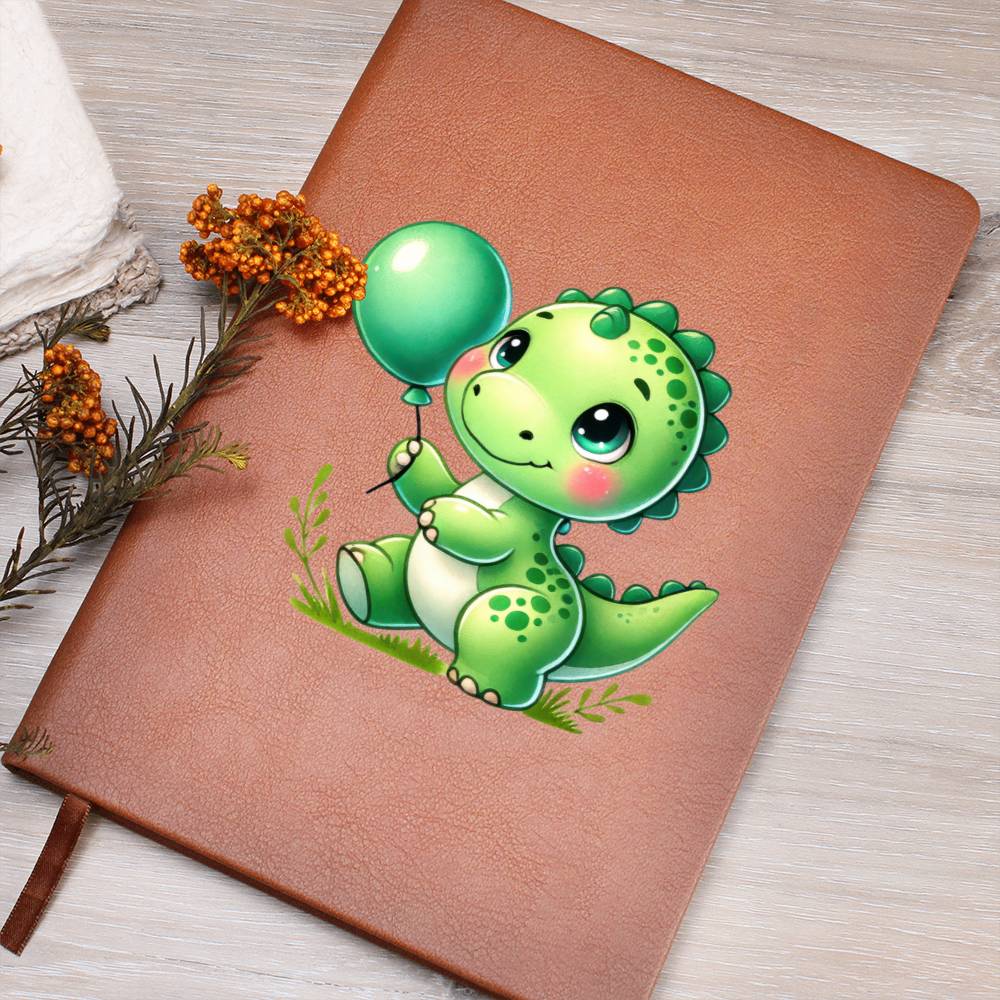Colorful Baby Dinosaur 045 - Vegan Leather Journal